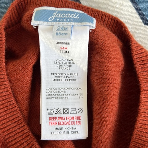 Jacadi Burnt Orange Cardigan 24 Months - Picture 4 of 4